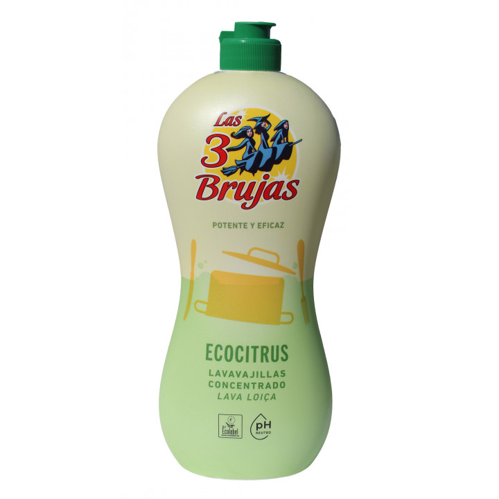 Lavavajillas Las 3 Brujas Concentrado Citrus Ecolabel 750 ml.